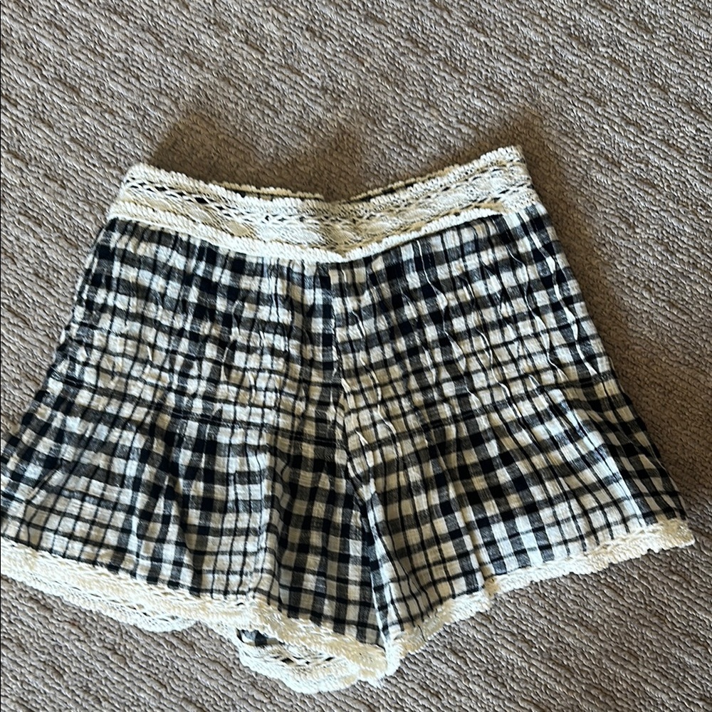 Free People Black and White Plaid Lace Set - Picture 7 of 7